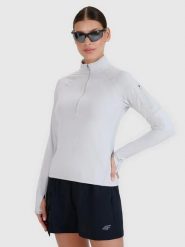 BLUZA DAMSKA 4F TREKKINGOWA SZYBKOSCHNĄCA TFSWF476 KOLOR SZARY. Szare bluzy 4f, l, bez wzorów, z materiału, bez kaptura. Za 199.99 zł.