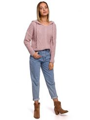 Made of emotion Bluza w kolorze jasnoróżowym rozmiar: L/XL. Różowe bluzy Made Of Emotion, l, bez wzorów, ze splotem, z kapturem. Za 83.62 zł.