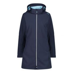 Kurtka parka z kapturem, zapinana na zamek dla kobiet CMP. Niebieskie parki CMP, na zimę, z materiału, z kapturem. Za 437.40 zł.