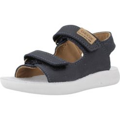 Sandały GEOX B SANDAL LIGHTFLOPPY Niebieski. Niebieskie sandały Geox, bez wzorów, ze skóry, bez obcasa, bez zapięcia. Za 150.99 zł.