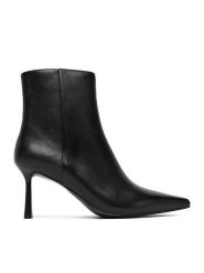 Eva Minge Botki EO-ZAINA-02 Czarny. Czarne botki Eva Minge, bez wzorów, ze skóry, bez obcasa, na słupku, bez zapięcia. Za 529.99 zł.