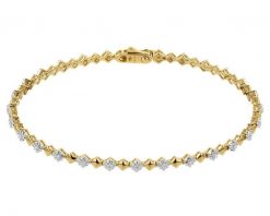 Bransoletka z żółtego złota z brylantami - 0,25 ct - próba 585. Żółte bransoletki Apart, z brylantem, złote. Za 8,290.00 zł.
