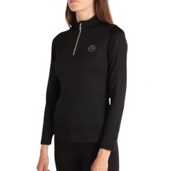 Damska techniczna koszulka polo do jazdy konnej Montar Everly. Czarne koszulki polo MONTAR, xs, bez wzorów, z materiału, bez kołnierzyka, bez ramiączek. Za 260.00 zł.