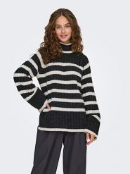 JDY Sweter w kolorze antracytowo-kremowym rozmiar: XL/XXL. Brązowe swetry JDY, xl, bez wzorów, z wełny, bez ramiączek. Za 92.42 zł.
