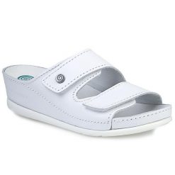 Klapki Dr. Brinkmann. Białe klapki Dr. Brinkmann, bez wzorów, bez obcasa. Za 329.99 zł.