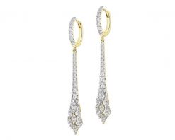 Kolczyki z żółtego złota z diamentami - 1,22 ct - próba 585. Żółte kolczyki Apart, z diamentem, złote. Za 16,990.00 zł.