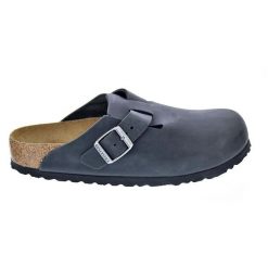 Klapki damskie Birkenstock Boston NU. Szare klapki Birkenstock, bez wzorów, z materiału, bez obcasa. Za 539.00 zł.