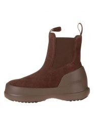 Moon Boot Skórzane botki "Luna Chelsea Suede" w kolorze jasnobrązowym rozmiar: 38. Brązowe botki Moon Boot, bez wzorów, bez obcasa, bez zapięcia. Za 538.95 zł.