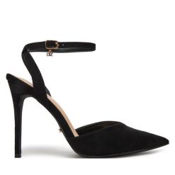Szpilki DeeZee. Czarne szpilki DeeZee, bez wzorów, bez obcasa, na szpilce, bez zapięcia. Za 139.99 zł.