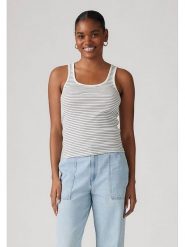 Levi's Top w kolorze biało-czarnym rozmiar: S. Białe topy Levi's®, s, bez wzorów, z bawełny, bez kołnierzyka, bez ramiączek. Za 89.88 zł.