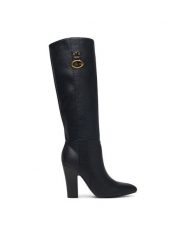 Guess Kozaki FLFTYN ELE11 Czarny. Czarne kozaki Guess, ze skóry, bez obcasa, na słupku, bez zapięcia. Za 824.99 zł.