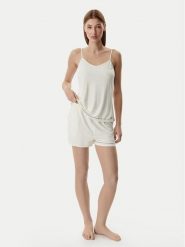 KARL LAGERFELD Piżama B1W45011 Beżowy jasny Regular Fit. Brązowe piżamy KARL LAGERFELD, bez wzorów, z wiskozy, bez ramiączek. Za 529.99 zł.