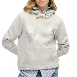 Bluza damska z kapturem Superdry Super Athletics. Szare bluzy Superdry, l, bez wzorów, z kapturem. Za 337.80 zł.