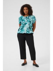 KAFFE curve Bluzka w kolorze turkusowo-białym rozmiar: 52. Białe bluzki KAFFE curve, bez wzorów, z wiskozy, bez kołnierzyka, bez ramiączek. Za 67.45 zł.