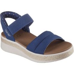 Sandały Skechers Bobs Sun Ray, Kobiety. Niebieskie sandały Skechers, bez wzorów, bez obcasa, bez zapięcia. Za 289.99 zł.