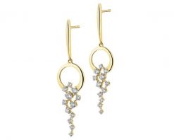Kolczyki z żółtego złota z brylantami - 0,48 ct - próba 585. Żółte kolczyki Apart, z brylantem, złote. Za 5,390.00 zł.