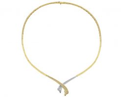 Naszyjnik z żółtego złota z diamentami - 45 cm - 0,42 ct - próba 585. Żółte naszyjniki Apart, z diamentem, złote. Za 22,590.00 zł.