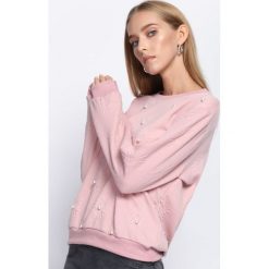 Różowa Bluza One Pearl. Czerwone bluzy Born2be, l, bez wzorów, bez kaptura. Za 39.99 zł.