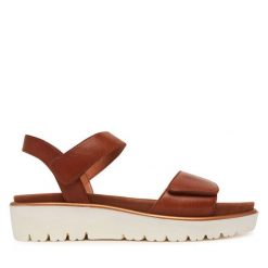 Sandały Ara. Brązowe sandały Ara, bez wzorów, bez obcasa, na koturnie, bez zapięcia. Za 309.99 zł.