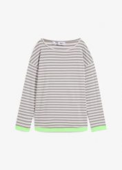 T-shirt z długim rękawem, zbawełny organicznej. Szare bluzki bonprix, bez wzorów, z bawełny, bez kołnierzyka, bez ramiączek. Za 79.99 zł.