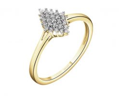 Pierścionek z żółtego złota z diamentami - 0,12 ct - próba 585. Żółte pierścionki Apart, z diamentem, złote. Za 2,459.00 zł.
