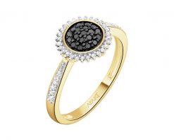 Pierścionek z żółtego złota z diamentami - 0,27 ct - próba 585. Żółte pierścionki Apart, z diamentem, złote. W wyprzedaży za 3,073.00 zł.