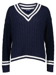 GAP Sweter w kolorze granatowym rozmiar: XXL. Niebieskie swetry GAP, xxl, bez wzorów, ze splotem, bez ramiączek. Za 139.54 zł.