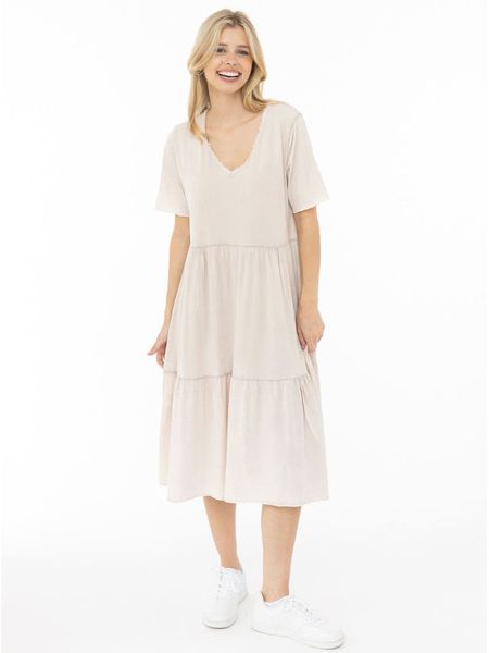 Zwillingsherz Sukienka w kolorze beżowym rozmiar: onesize. Brązowe sukienki Zwillingsherz, bez wzorów, z bawełny, bez kołnierzyka, bez ramiączek, maxi. Za 174.95 zł.