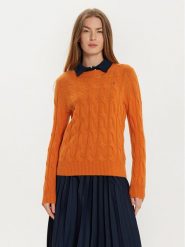 Tommy Hilfiger Sweter WW0WW43586 Pomarańczowy Regular Fit. Brązowe swetry TOMMY HILFIGER, xxl, bez wzorów, z wełny, bez ramiączek. Za 379.99 zł.