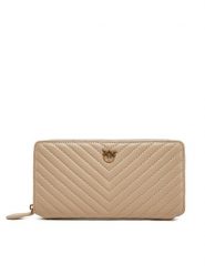 PINKO Duży Portfel Damski Ryder Zip Around AI 24-25 PCPL 100250 A0GK Beżowy. Brązowe portfele Pinko, bez wzorów, ze skóry. Za 699.99 zł.