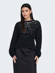 ONLY Sweter w kolorze czarnym rozmiar: S. Czarne swetry Only, s, bez wzorów, ze splotem, bez ramiączek. Za 116.95 zł.