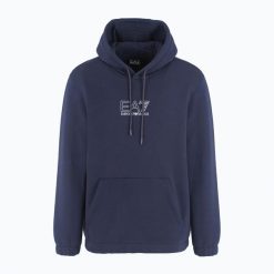Bluza EA7 Emporio Armani Train Core. Niebieskie bluzy EA7 Emporio Armani, m, z aplikacjami, z bawełny, bez kaptura. Za 379.99 zł.