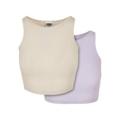Top W Prążki Dla Kobiet (zestaw 2 Sztuk). Białe topy Urban Classics, xl, bez wzorów, bez kołnierzyka, bez ramiączek. Za 72.99 zł.