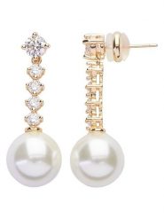 U.S. Polo Assn. Pozłacane kolczyki-wkrętki z kryształami i perłami rozmiar: onesize. Białe kolczyki U.S. Polo Assn., z kryształem, metalowe. Za 108.99 zł.