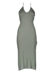 Roxy Sukienka w kolorze khaki rozmiar: XS. Brązowe sukienki Roxy, xs, bez wzorów, bez kołnierzyka, bez ramiączek, midi. Za 96.83 zł.