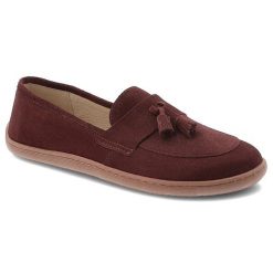 Bordowe Mokasyny Z Frędzlami Armodo Damskie Obuwie Barefoot. Czerwone mokasyny Armodo, bez wzorów, bez obcasa. Za 314.99 zł.