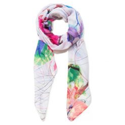 Desigual Damski Szal Foul Logomotion, Biały. Szaliki Desigual. Za 149.00 zł.
