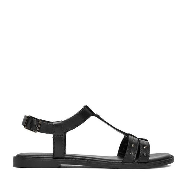 Sandały Lasocki. Czarne sandały Lasocki, bez wzorów, bez obcasa, na płaskiej podeszwie, bez zapięcia. Za 159.99 zł.