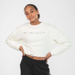 Bluza do tańca urban dance damska Starever crop. Białe bluzy STAREVER, l, bez wzorów, z bawełny, bez kaptura. W wyprzedaży za 89.99 zł.