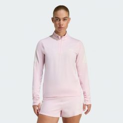 Bluza adi365 Iconic Running 1/2 Zip. Czerwone bluzy Adidas, bez wzorów, bez kaptura. Za 219.00 zł.