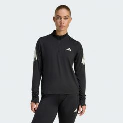 Bluza adi365 Iconic Running 1/2 Zip. Czarne bluzy sportowe Adidas, bez wzorów, bez kaptura. Za 219.00 zł.