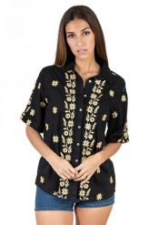 Isla Bonita by SIGRIS Bluzka w kolorze czarnym rozmiar: XL. Czarne bluzki Isla Bonita by SIGRIS, xl, bez wzorów, z bawełny, bez kołnierzyka, bez ramiączek. Za 140.86 zł.
