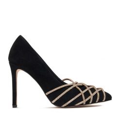 Szpilki Eva Minge. Czarne szpilki Eva Minge, bez wzorów, bez obcasa, na szpilce, bez zapięcia. Za 399.99 zł.