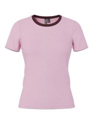 Pieces Koszulka "Pcmay" w kolorze jasnoróżowym rozmiar: L. Różowe bluzki Pieces, l, bez wzorów, prążkowane, bez kołnierzyka, bez ramiączek. Za 56.93 zł.