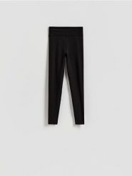 Gładkie legginsy - czarny. Czarne legginsy Reserved, l, bez wzorów, z dzianiny. Za 89.99 zł.