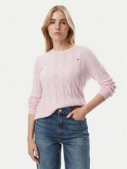 Tommy Hilfiger Sweter WW0WW43586 Różowy jasny Regular Fit. Czerwone swetry TOMMY HILFIGER, l, bez wzorów, z wełny, bez ramiączek. Za 551.99 zł.