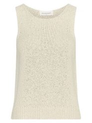 MOSS COPENHAGEN Top dzianinowy w kolorze beżowym rozmiar: L/XL. Brązowe topy Moss Copenhagen, l, bez wzorów, z bawełny, bez kołnierzyka, bez ramiączek. Za 169.95 zł.