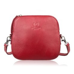 Mała torebka damska skórzana kopertówka na ramię crossbody do ręki czerwona Paolo Peruzzi AY-24-RD. Czerwone torby na ramię bez wzorów, z materiału, eleganckie, do ręki, małe, bez dodatków. Za 139.00 zł.