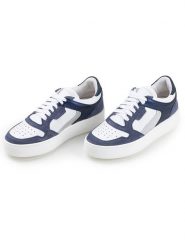 Anna Morellini Skórzane sneakersy "Iseppina" w kolorze biało-niebieskim rozmiar: 38. Białe trampki Anna Morellini, bez wzorów, bez zapięcia. Za 277.36 zł.