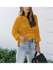 Milan Kiss Sweter w kolorze żółtym rozmiar: L. Żółte swetry Milan Kiss, l, bez wzorów, bez ramiączek. Za 128.45 zł.